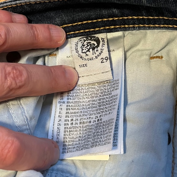 Diesel Larkee Straight Stretch Blue Denim Jeans - Picture 9 of 13